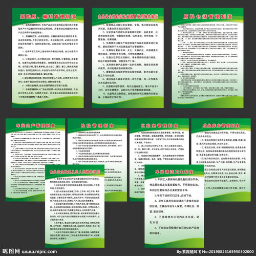 食品公司制度牌設計與內容規范